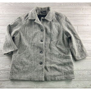 Vintage Noble Fashions Jacket Women's Gray Wool Trench Coat Ladies